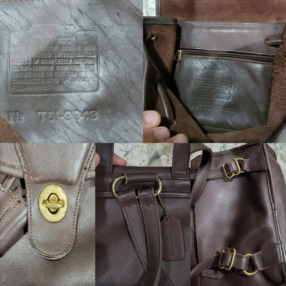 Coach Vintage Turn Lock Leather Backpack - Picture 16 of 16